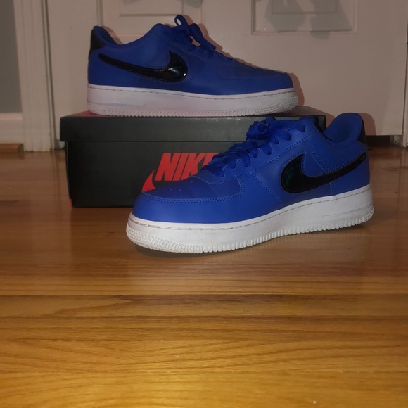 blue low top air force ones